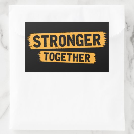 Sticker Rectangulaire Ensemble plus fort (Sac)