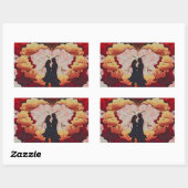 Sticker Rectangulaire ensemble pour toujours (Feuille)