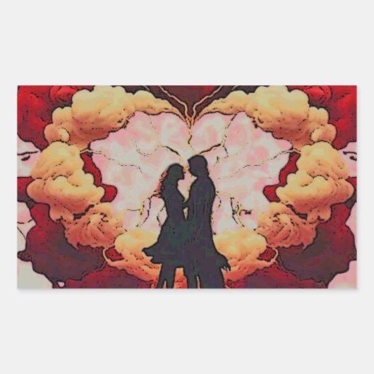 Sticker Rectangulaire ensemble pour toujours (Devant)