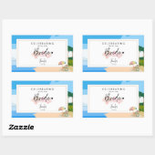 Sticker Rectangulaire Enterrement de vie de jeune fille plage  (Feuille)