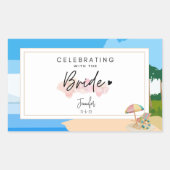 Sticker Rectangulaire Enterrement de vie de jeune fille plage  (Devant)