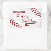 Sticker Rectangulaire Entraîneur Joyeux Anniversaire Grand Grunge Baseba (Sac)