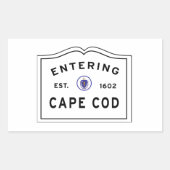 Sticker Rectangulaire Entrée du Massachusetts Cape Cod (Devant)