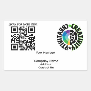 Sticker Rectangulaire Entreprise cadeau QRcode avec personnalisation BG