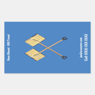 Sticker Rectangulaire Entreprise de tournage de neige