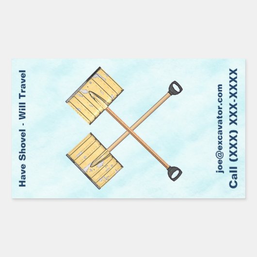 Sticker Rectangulaire Entreprise de tournage de neige (Devant)