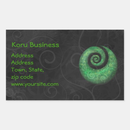 Sticker Rectangulaire entreprise koru (Devant)