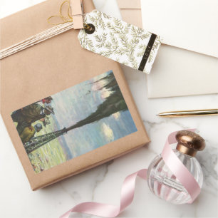 Sticker Rectangulaire Entreprise Vintage, puits de pétrole jaillissant a