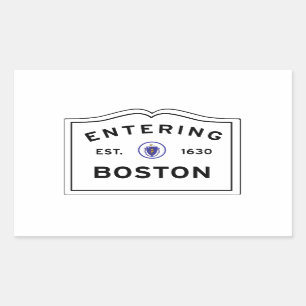 Sticker Rectangulaire Entrer dans la ville de Boston mA