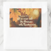 Sticker Rectangulaire Entrons dans Sa Présence avec Thanksgiving, (Sac)