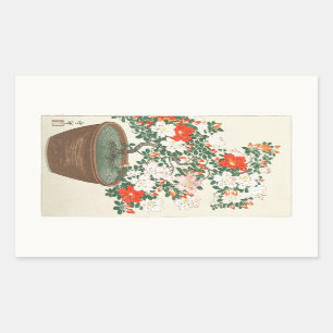 STICKER RECTANGULAIRE ENVELOPE SEAL : BLOC DE BOIS JAPONAIS : OHARA KOSO