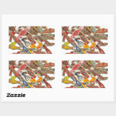 Sticker Rectangulaire Enveloppeurs à anneaux de cigar (Feuille)