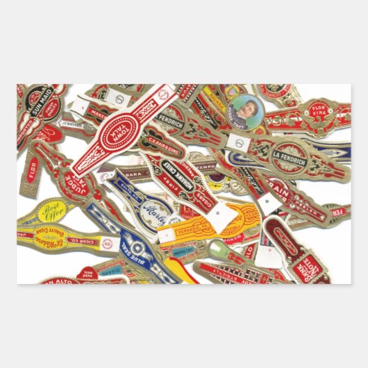 Sticker Rectangulaire Enveloppeurs à anneaux de cigar (Devant)