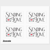 Sticker Rectangulaire Envoi d'amour (Feuille)