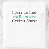 Sticker Rectangulaire Épargnez les abus (Sac)