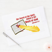 Sticker Rectangulaire épée de l'esprit cadeau chrétien (Enveloppe)