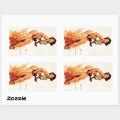 Sticker Rectangulaire Épineuse hawaïenne vers le haut (Feuille)