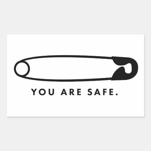 Sticker Rectangulaire Épingle De Sécurité - Vous Êtes En Sécurité. Autoc (Devant)