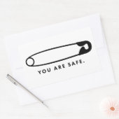 Sticker Rectangulaire Épingle De Sécurité - Vous Êtes En Sécurité. Autoc (Enveloppe)