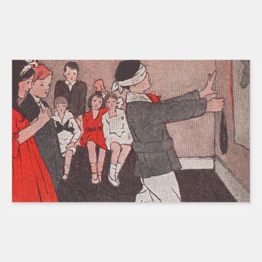 Sticker Rectangulaire Épingle la queue Âne Vintage Enfants (Devant)