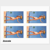 Sticker Rectangulaire Épingle tropicale vers le haut (Feuille)