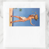 Sticker Rectangulaire Épingle tropicale vers le haut (Sac)