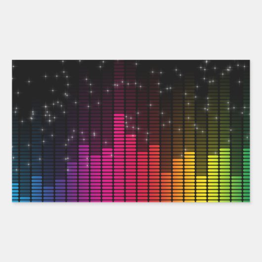 Sticker Rectangulaire Equalizer Disco Lights Music Volume (Devant)