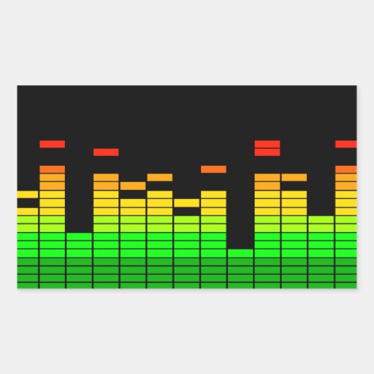 Sticker Rectangulaire Equalizer Vibes from the Beat of DJ Music decor (Devant)