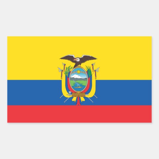 Sticker Rectangulaire Equateur* Bendera de Ecuador (Devant)