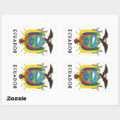 Sticker Rectangulaire Equateur - symbole/blason/drapeau/couleurs/emblème (Feuille)