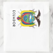Sticker Rectangulaire Equateur - symbole/blason/drapeau/couleurs/emblème (Sac)