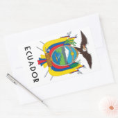 Sticker Rectangulaire Equateur - symbole/blason/drapeau/couleurs/emblème (Enveloppe)