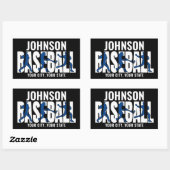Sticker Rectangulaire Équipe de baseball AJOUTER NOM Champion Joueur de  (Feuille)