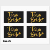 Sticker Rectangulaire Équipe Mariée Cœur Doré (Feuille)