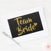Sticker Rectangulaire Équipe Mariée Cœur Doré (Enveloppe)