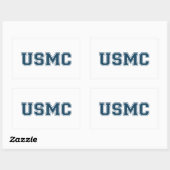 Sticker Rectangulaire Équipe USMC (Feuille)