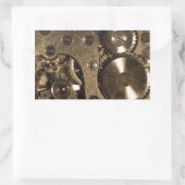 Sticker Rectangulaire Équipements d'horloge métallique Steampunk (Sac)