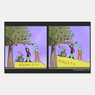 Sticker Rectangulaire Équité/Égalité
