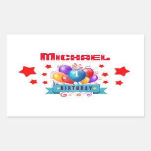 Sticker Rectangulaire ęr Ballons colorés de fête V10IZ d'anniversaire