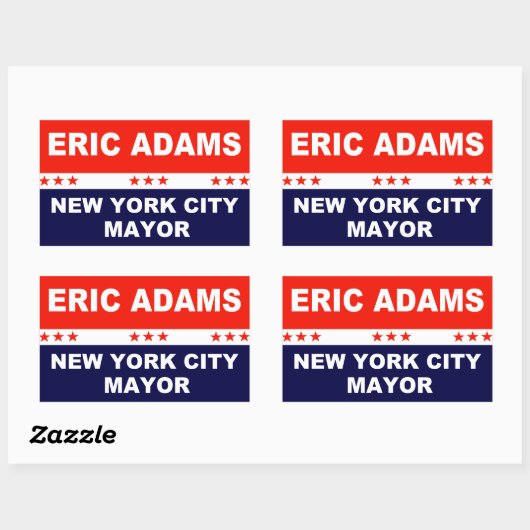 Sticker Rectangulaire Eric Adams Maire de New York (Feuille)