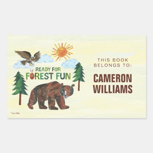 Sticker Rectangulaire Eric Carle | Prêt pour le plaisir des forêts (Devant)