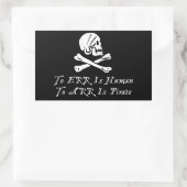 Sticker Rectangulaire Err Est Humain Arr Est Pirate (Sac)