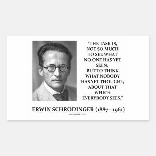 Sticker Rectangulaire Erwin Schrödinger Tâche Penser Personne Encore Pen (Devant)