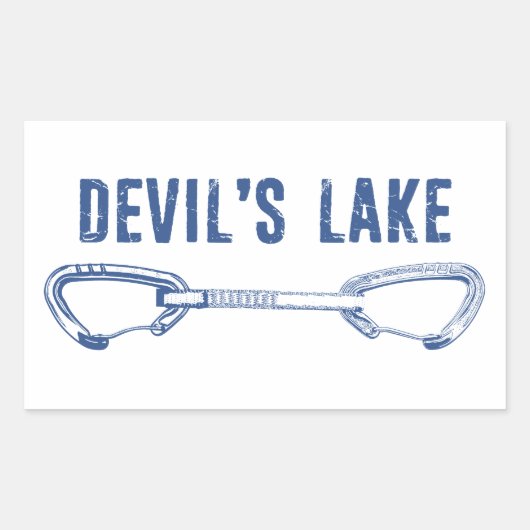 Sticker Rectangulaire Escalade de Devil's Lake Rock (Devant)