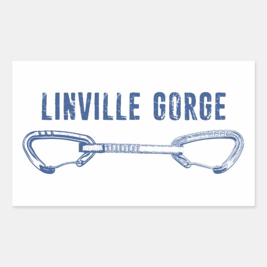 Sticker Rectangulaire Escalade de la gorge de Linville Caroline du Nord (Devant)