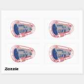 Sticker Rectangulaire Escalade des collines de l'Alabama (Feuille)