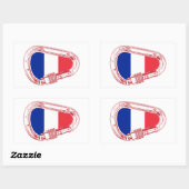 Sticker Rectangulaire Escalade Drapeau France Carabiner (Feuille)