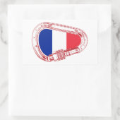 Sticker Rectangulaire Escalade Drapeau France Carabiner (Sac)