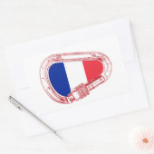 Sticker Rectangulaire Escalade Drapeau France Carabiner (Enveloppe)