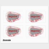 Sticker Rectangulaire Escalade du parc national de Sequoia Carabiner (Feuille)